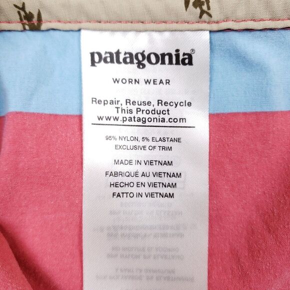 Patagonia Board Shorts Mens Size 31 Red White Blue Drawstring Zipper Pocket Swim - Picture 7 of 13